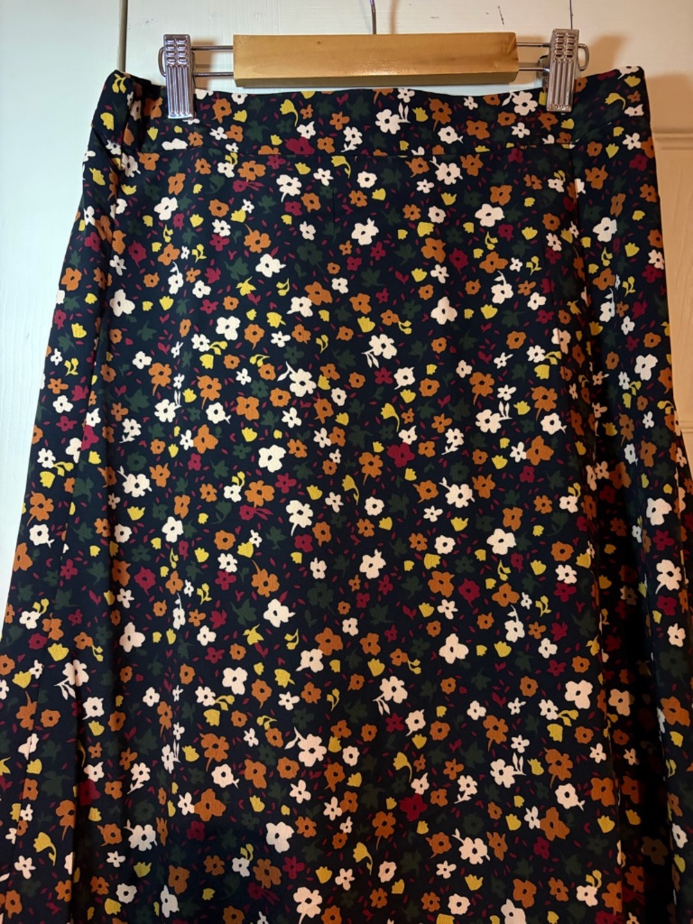 Elodie Black Maxi Skirt with Multicolor Ditsy Floral Print - Picture 3 of 3